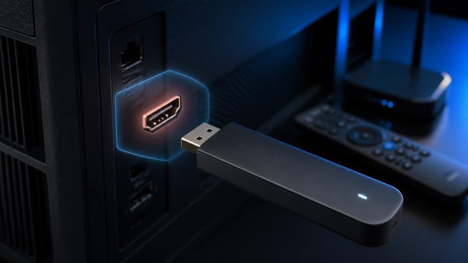 Première connexion IPTV sur Fire TV : alimentation et lecteur — illustration du contexte d’utilisation